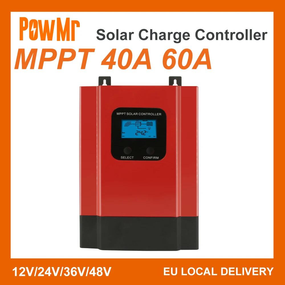 VEVOR 12V~48V MPPT-Solarladeregler, 40A Solarladeregler, Rot und