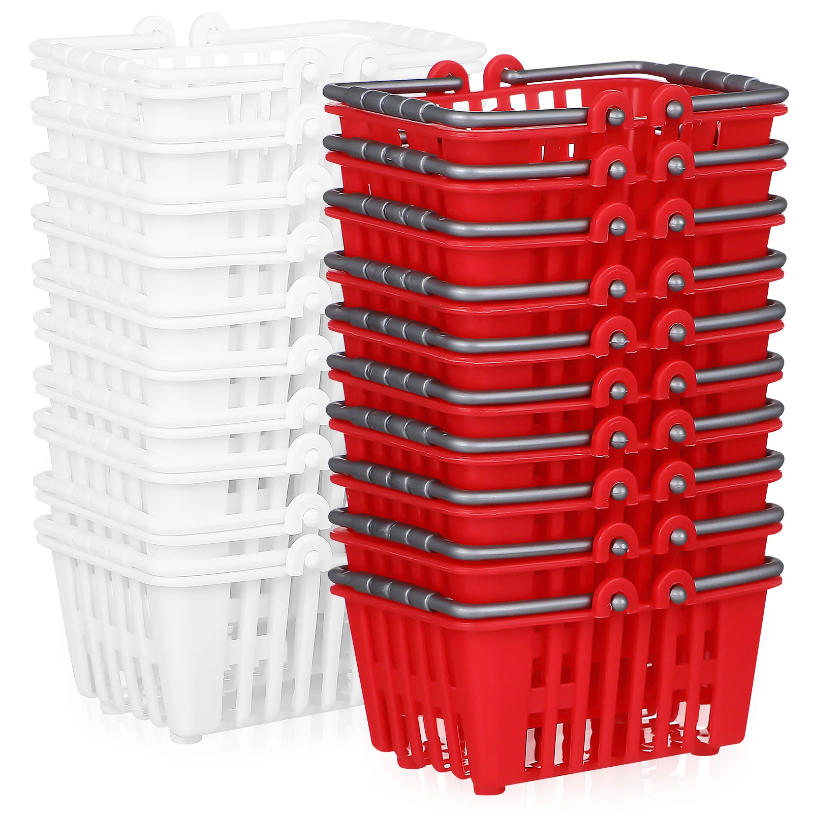 20 Pcs Small Supermarket Baskets Simulation Tiny Shopping Baskets Models Ornaments Toys House Decorations