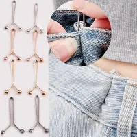 1pc Tighten Waist Buckle U-shaped Adjustable Snap Button Jeans Buttons No Trace Detachable Pants Clips Clothing Accessories Tool 1