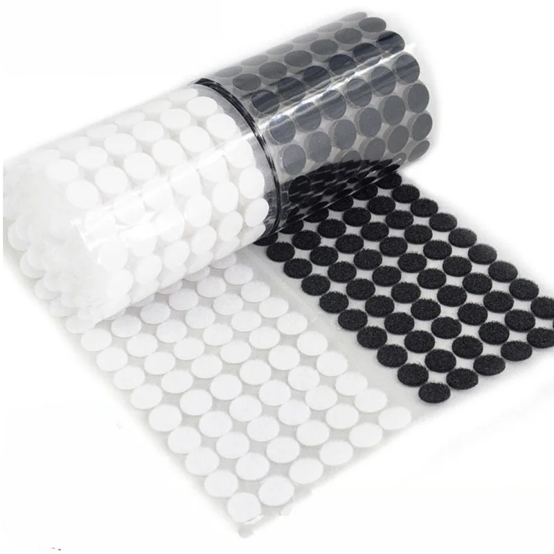 Dot Sticker Self Adhesive Fastener Tape Dots 10/15/20/25/30mm Strong Glue  Sticker Disc White Black Round Coin Hook Loop Tape