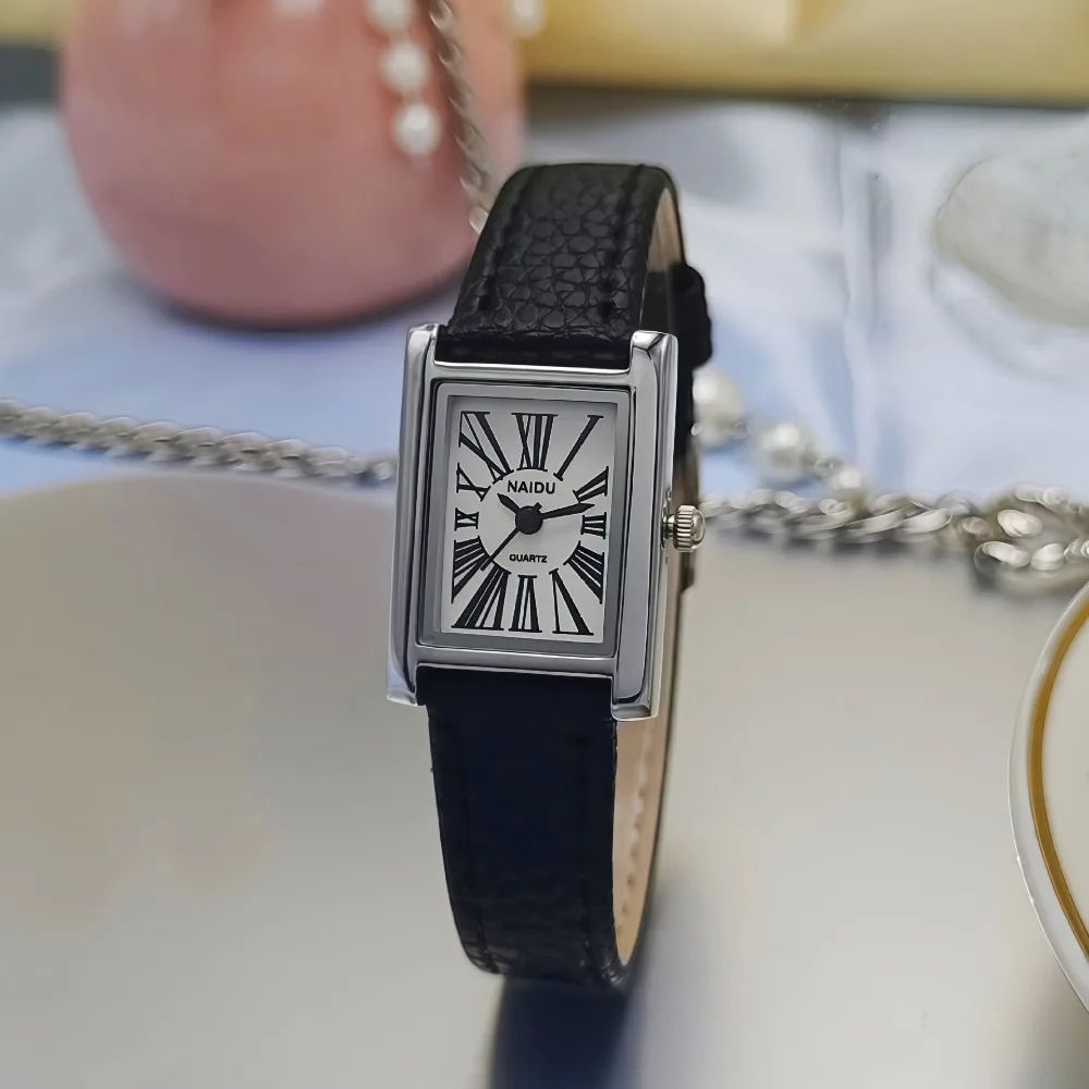 Elegant Women's Luxury Quartz Watch with Leather Strap and Roman Dial - Perfect Gift