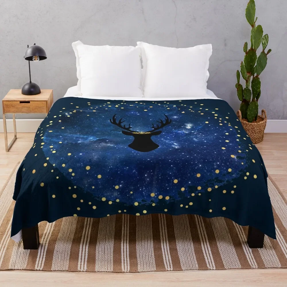 

The Stag of Stars Throw Blanket For Decorative Sofa for sofa Dorm Room Essentials Loose Blankets