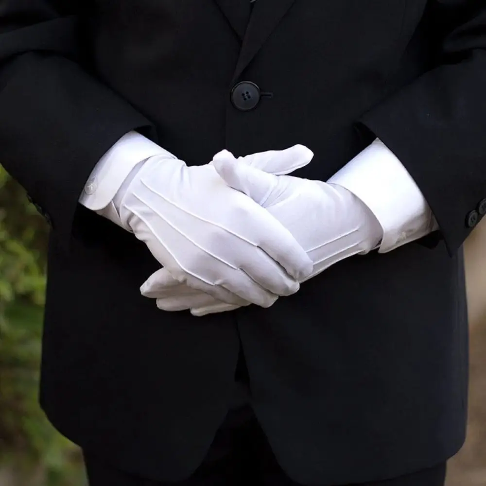 

Soft White Cotton Gloves Hand Moisturising Thin Driving Gloves Jewelry Inspection Uniform Police Waiters Formal Cotton Gloves