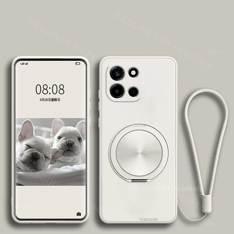Silicone Phone Cover with Magnetic Holder Bracket and Screen Protector