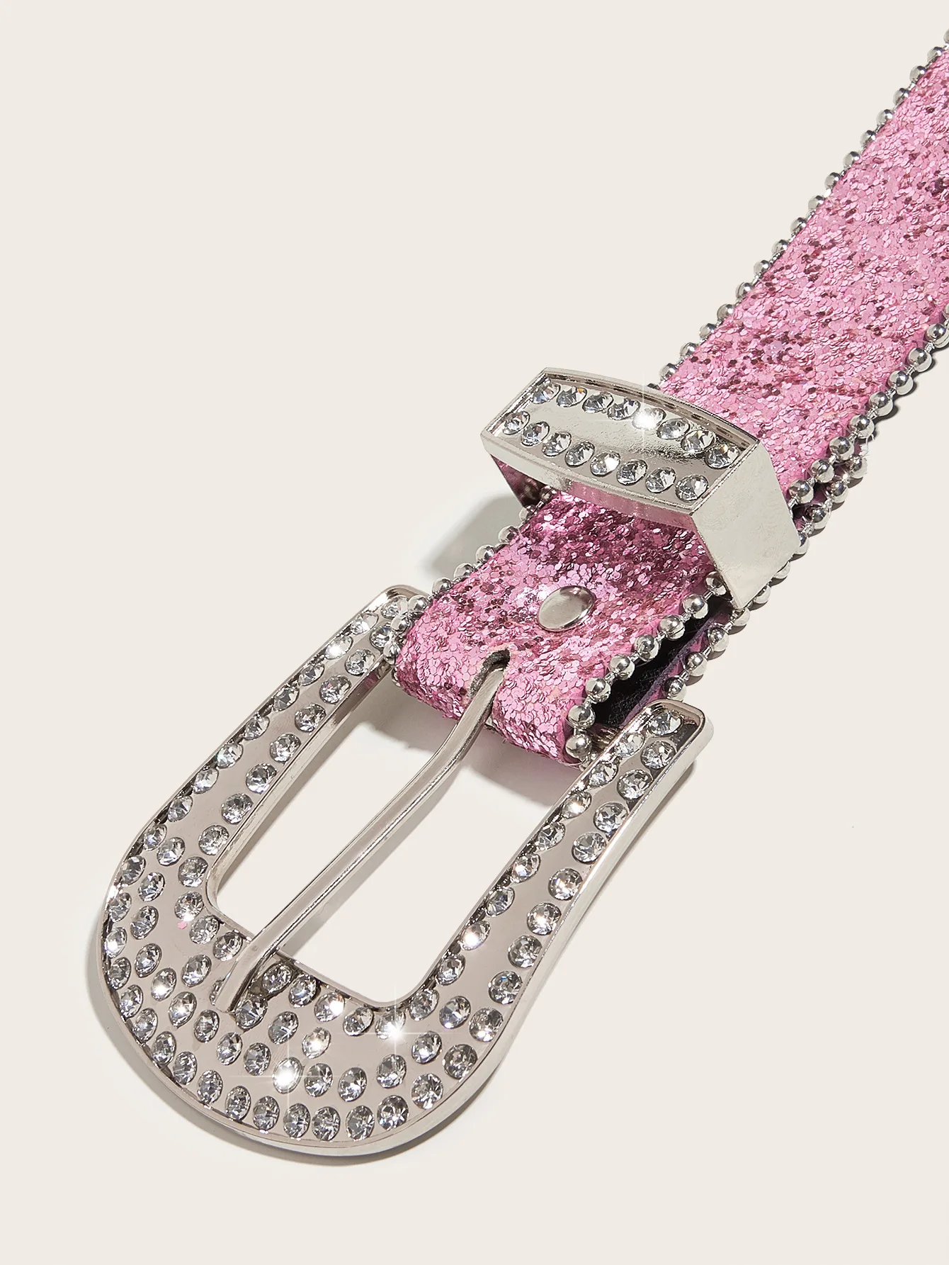 Rhinestone Western Cowgirl Belt - Y2K Sparkling PU Leather Accessory for Women