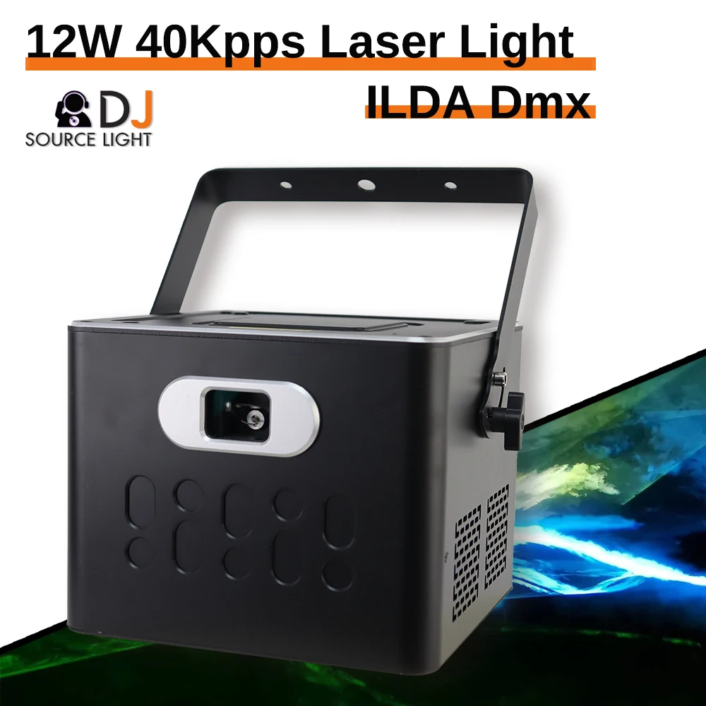 Nuovo 40Kpps 12W Ilda Rgb Laser Light Animation Beam Scanner Stage Proiettore Laser Party Laser Light Dj Laser Stage Effect Light