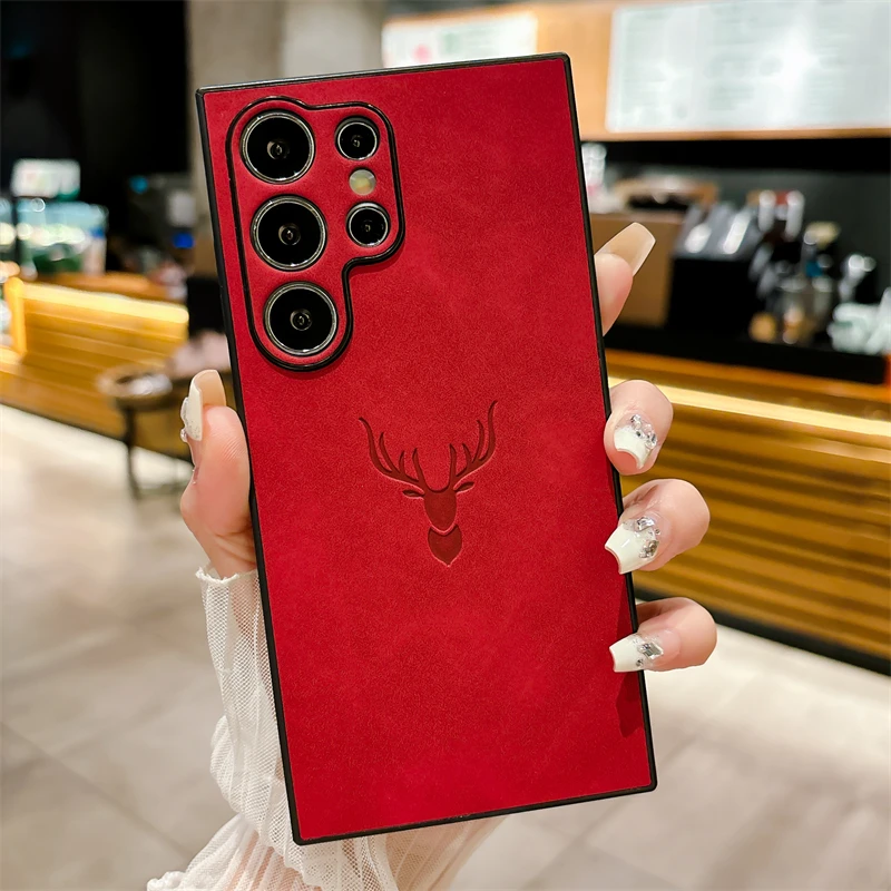 Elegant Soft Leather Deer Head Back Case