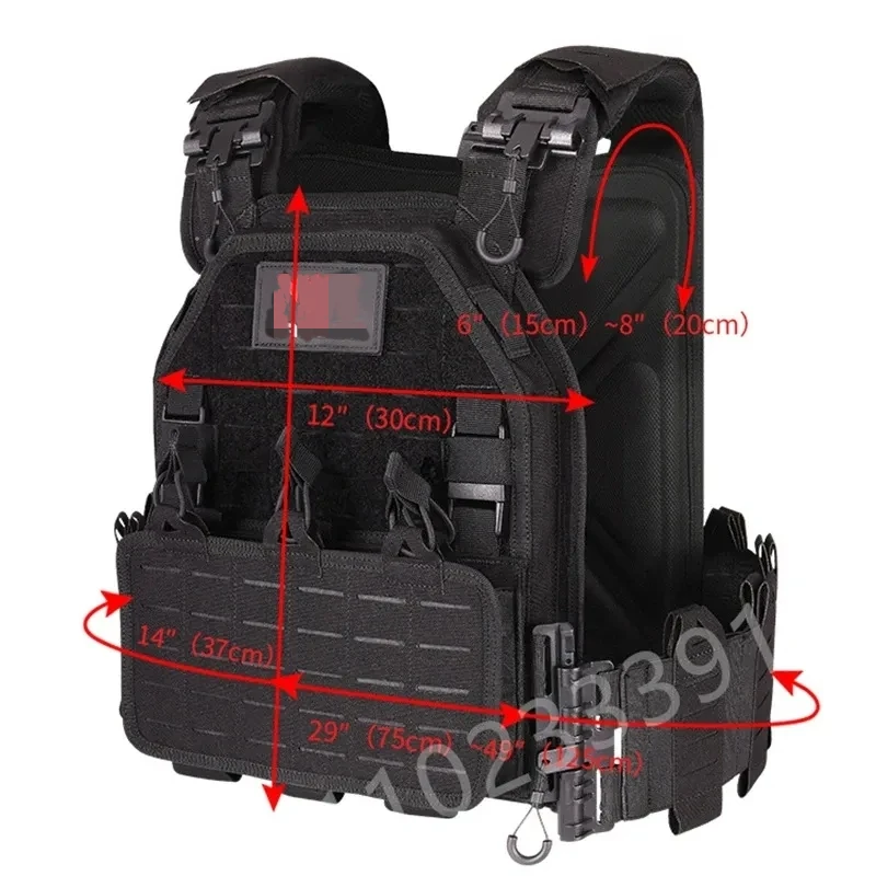 

New combat vest 6094 quick detachable light laser cut tactical vest black gear to carry Military tactical vest