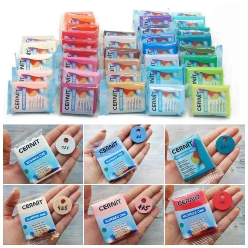 56g Cernit 넘버 원 시리즈 프로페셔널 울트라 파인 소프트 폴리머 클레이 DIY 수제 귀걸이 펜던트 쥬얼리 공예 재료
