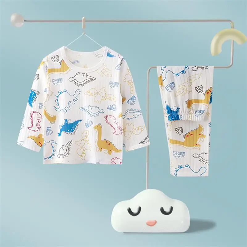 어린이를위한 세트 Loungewear  면화 인쇄 잠옷  소년 소녀 의류 긴 소매 ..