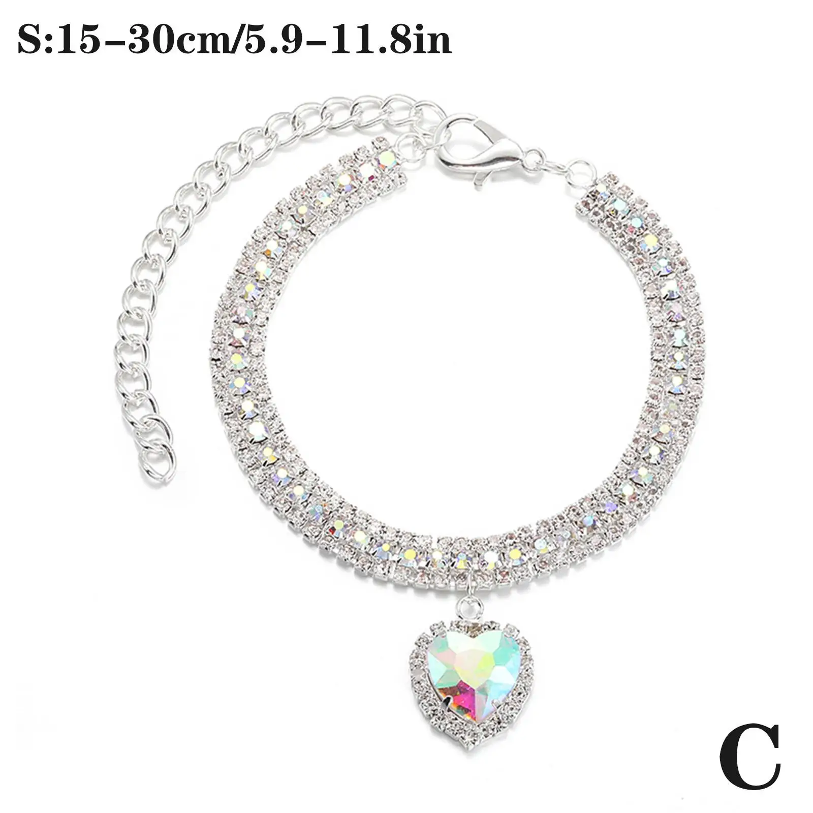 Elegant Crystal Pendant Pet Collar - Adjustable Rhinestone Necklace