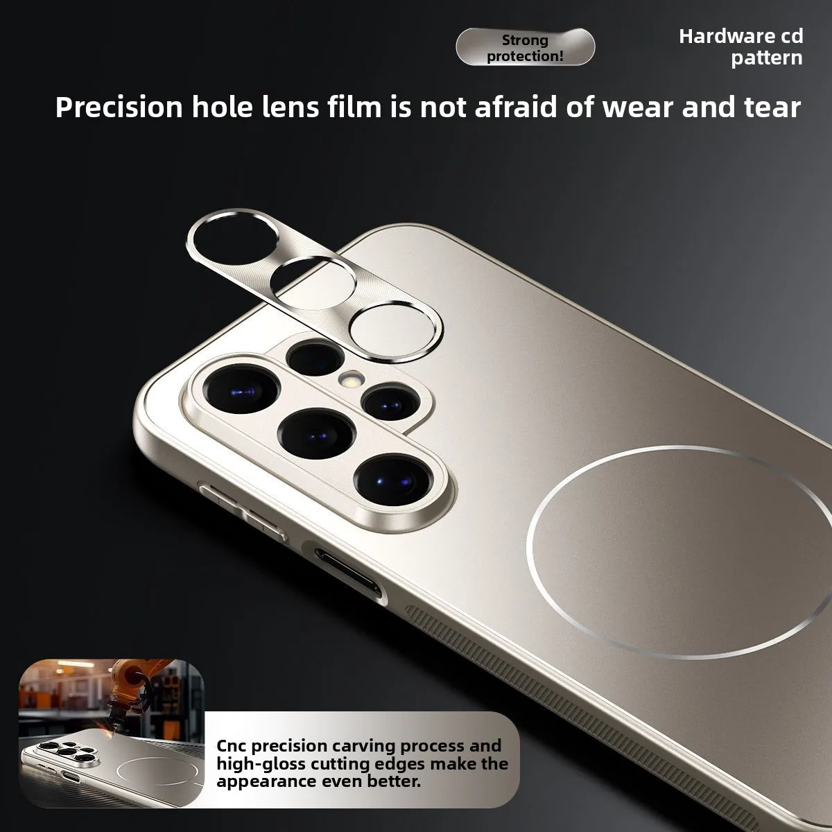 Magnetic Electroplated Frosted Shockproof Bumper Case with Metal Lens Frame
