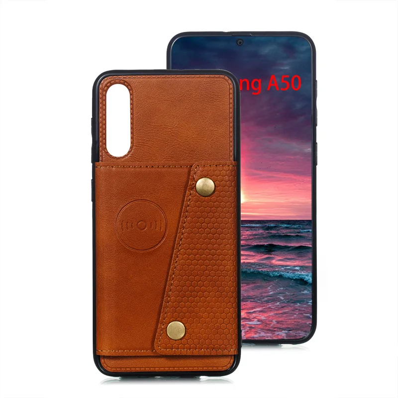 Premium PU Leather Wallet Shockproof Case with Magnetic Car Holder and Stand Feature