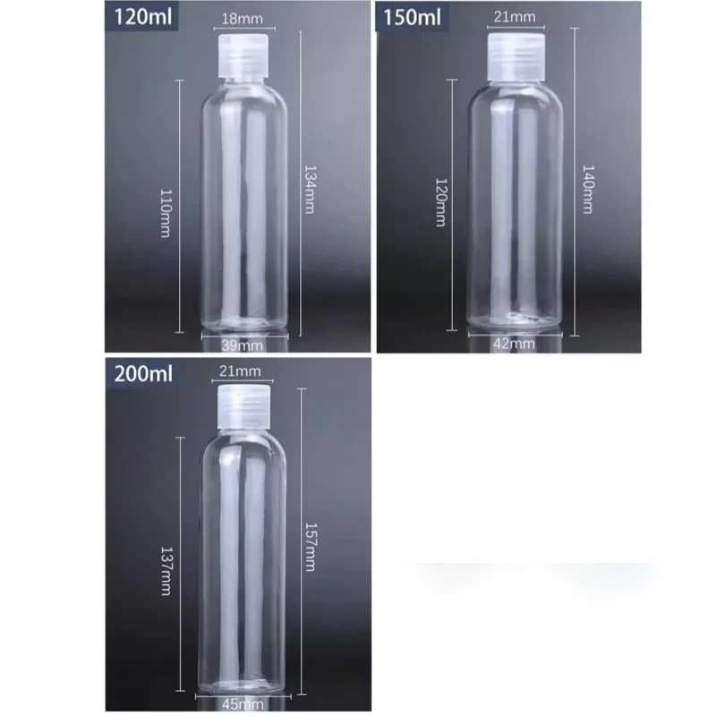 플립 캡이 있는 플라스틱 스퀴즈 병, PET 로션 샴푸 병, 빈 화장품 샘플 용기, 여행, 5-120ml, 로트당 30 개