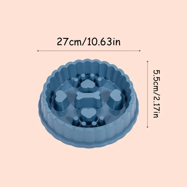 Anti-Choking Slow Feeder Dog Bowl: Non-Spill Food Bowl for Small/Medium/Large Dogs, Also for Cats, Durable Pet Feeding Dish, 6