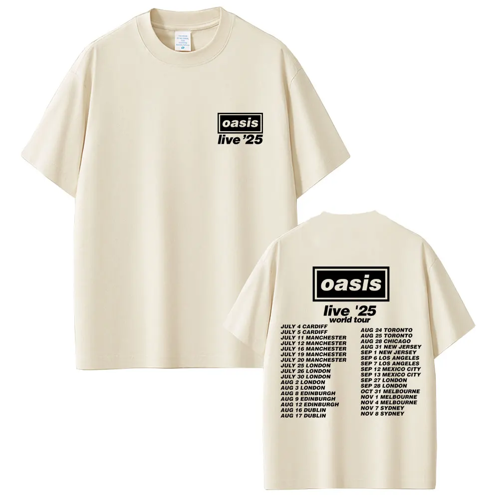 O-Oasis Live 25 Tour T Shirt Men Women Gothic Vintage