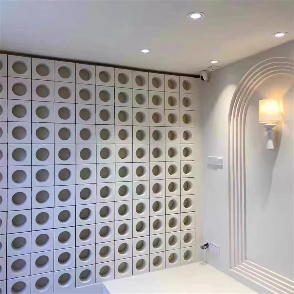Background Wall Mold Creative Round Hole Plastic Handmade Diy Combination Ornaments Antique Indoor Park Courtyard Size 20X20X6Cm