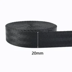 Versatile Black Nylon Webbing Tape for Straps and Accessories (Black - 20mm)
