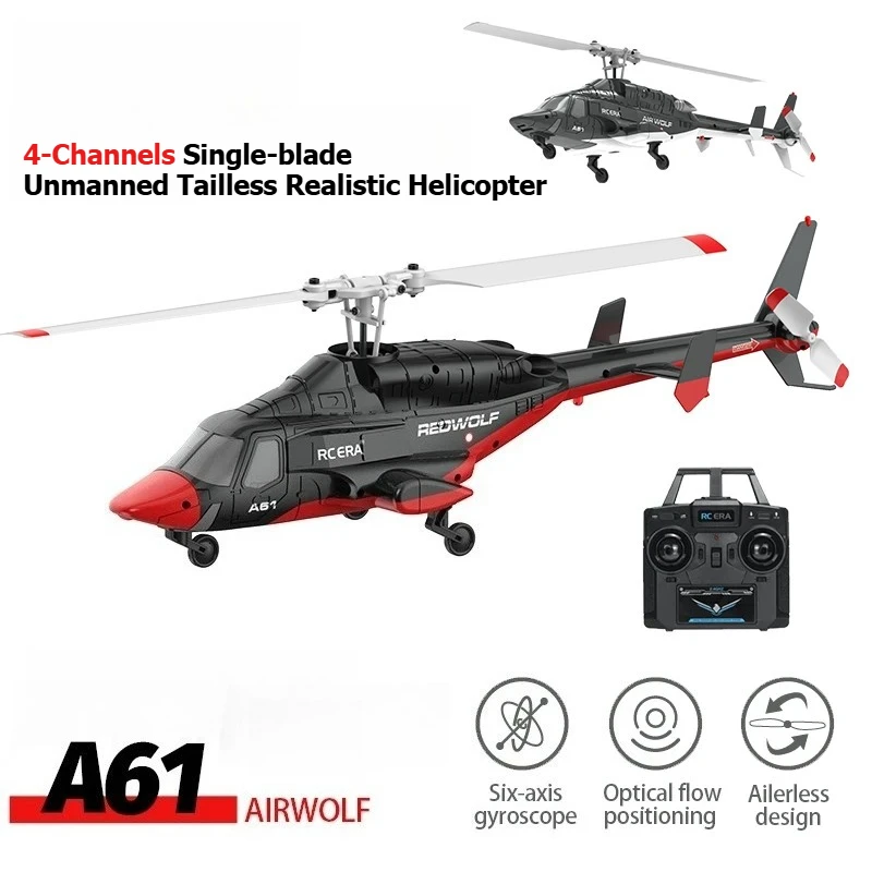 A61 RC Helicopter 2.4G 6-Axis Gyroscope 4CH Altitude Hold Optical Flow Brushless Remote Control Toys for Kid Adult