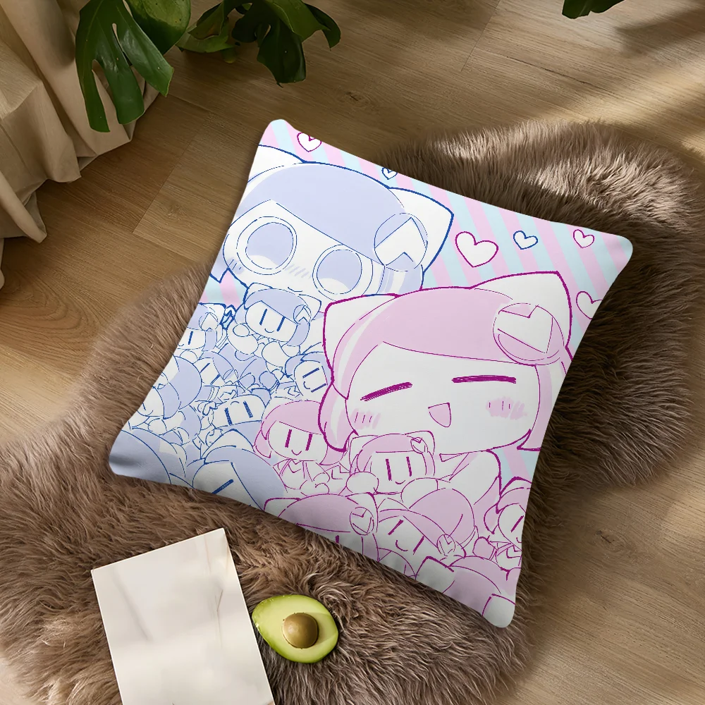 Kawaii Music-Themed Decorative Pillow Case