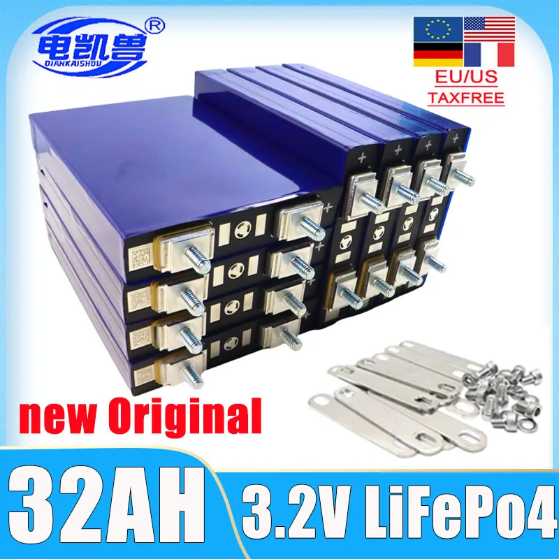 

1-16PCS New 3.2V 32ah LiFePo4 Battery 90a Discharge DIY 12V 24V 48V Scooter Motorcycle Motor Battery Pack Modification Bolt