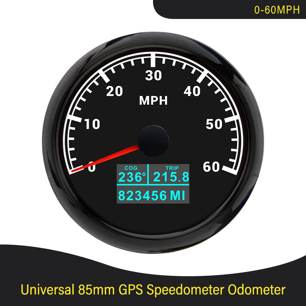 85mm GPS Tacho Gauge Tachometer Kilometerzähler 0-60 km/h für Auto