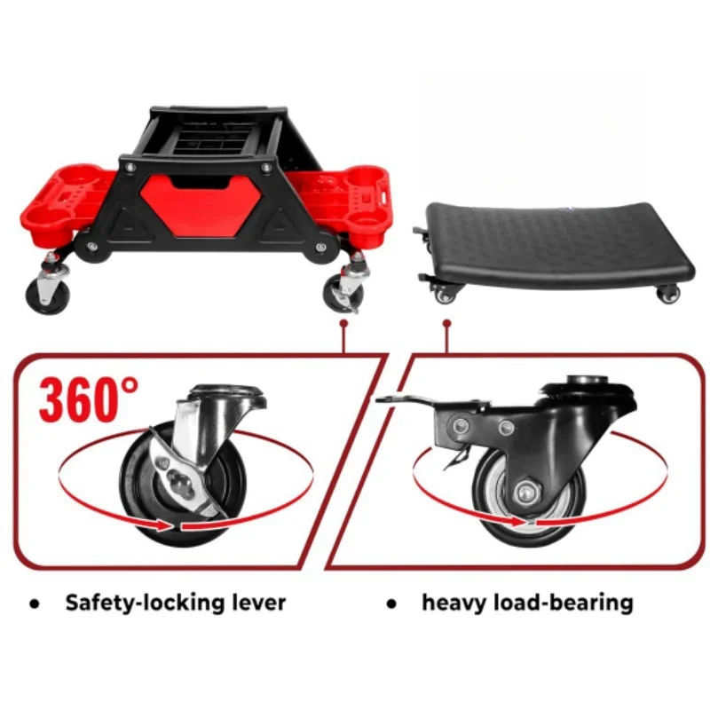 Multi-Function Creeper Chair Heavy Duty Mechanic Stool For Car Wax Polishing Construction Camping Mobile Car Wash Beauty Tool