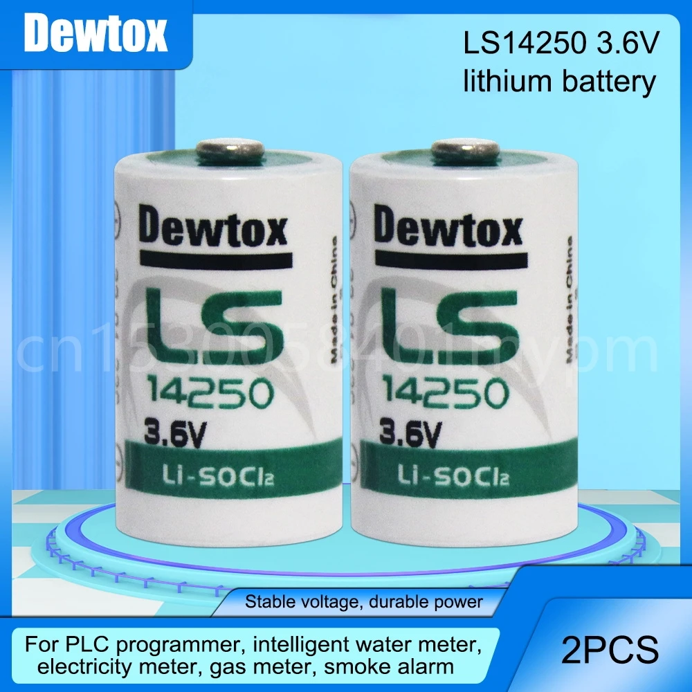 2 Pz Dewtox Ls14250 L14250 Er14250 14250 1/2Aa Tl-5902 3.6V Batteria Al Litio Per Plc Macchine Utensili Cnc Contatore Del Gas Orologio In Tempo Reale