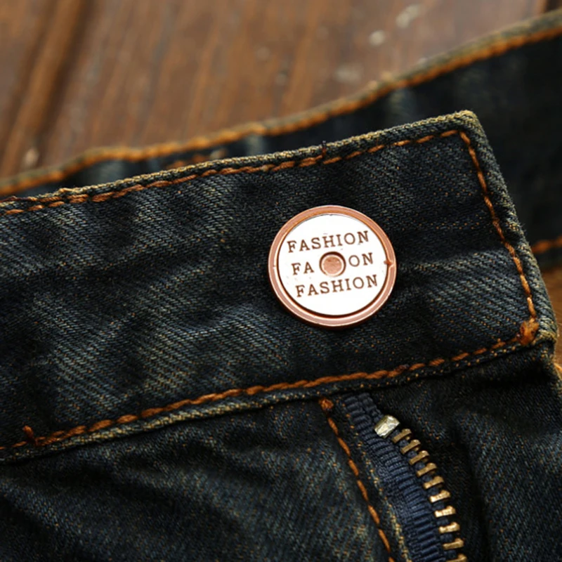 Men Ruined Denim Jeans Hole Trousers Ripped Large Size Straight Hip Hop High Street Fashion Male Pants men jeans,ripped jeans,ripped patchwork jeans
