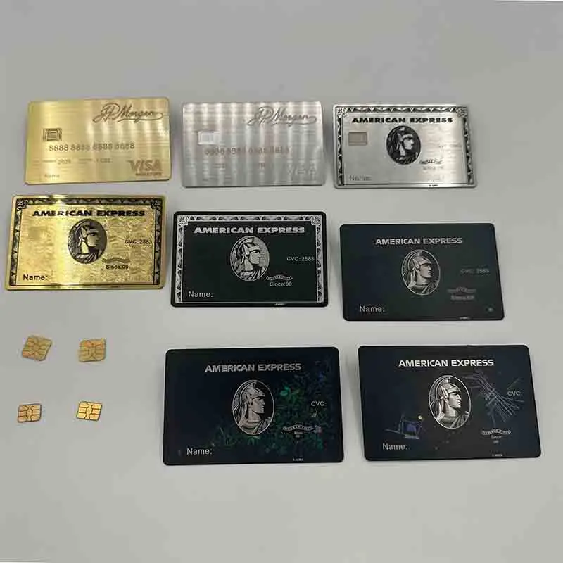 

4442 Magnetic Stripe Membership Bank Amex Metal Card Laser Cut Premium Custom Black Metal Credit Card