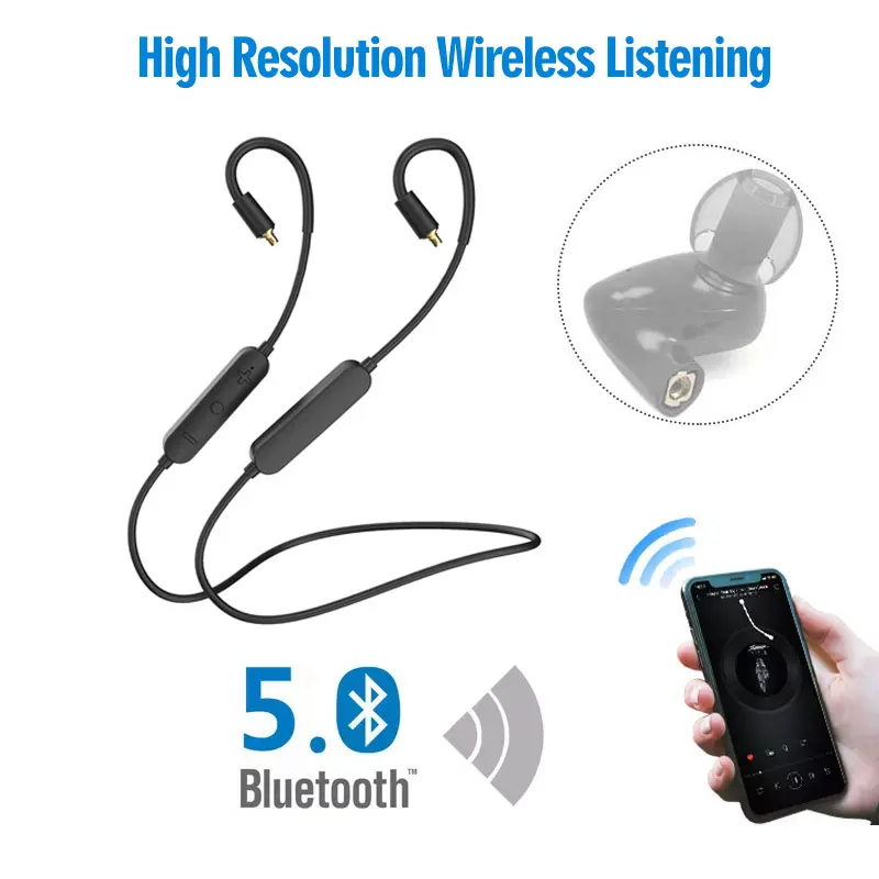 Cabo de Fone de Ouvido Bluetooth sem Fio Cabo Neckband Qcc5125 Ldac Aptx Adaptativo Aptx-hd Hifi Mmcx 2pin Ie80 Qdc A2dc Ie40pro - Image 2