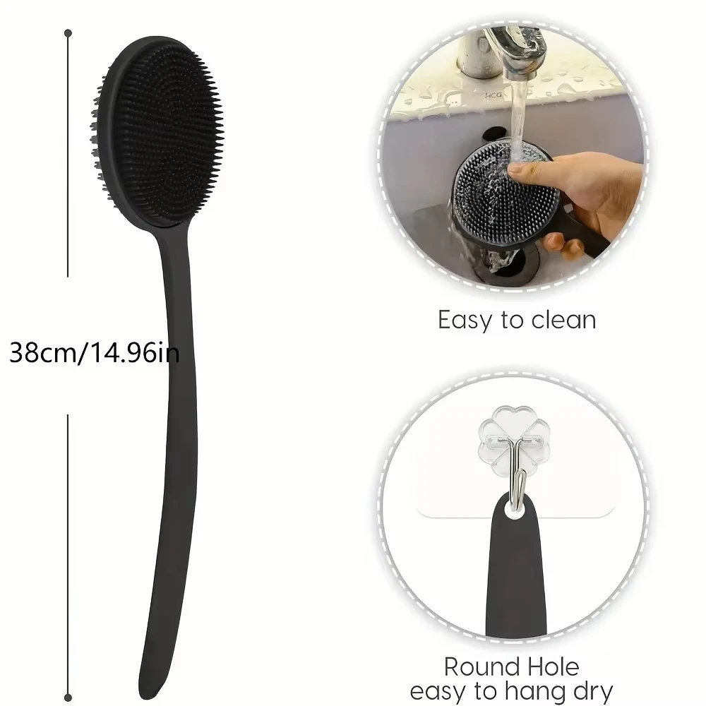 Silicone Double-Sided Back Scrubber for Deep Cleansing and Exfoliating Massage