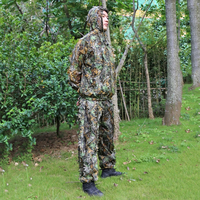 Sniper CS Leaves Bionic Camouflage Suit Training Suit Outdoor Hunting  Clothes Men Camo Jacket Pants Set Ghillie Suits Breathable - AliExpress