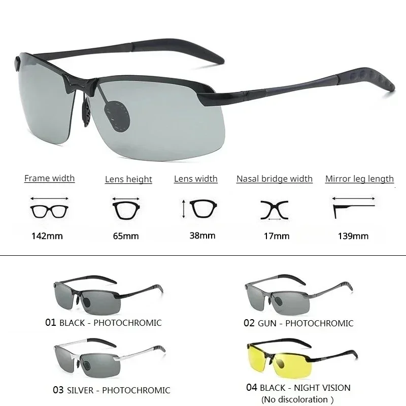 Photochromic Sunglasses for Men Polarized Chameleon Glasses Change Color Sun Glasses Day Night Vision Driving Eyewear UV400 polarized sports glasses polarized glasses women sunglasses uv protection glasses pixel sunglasses