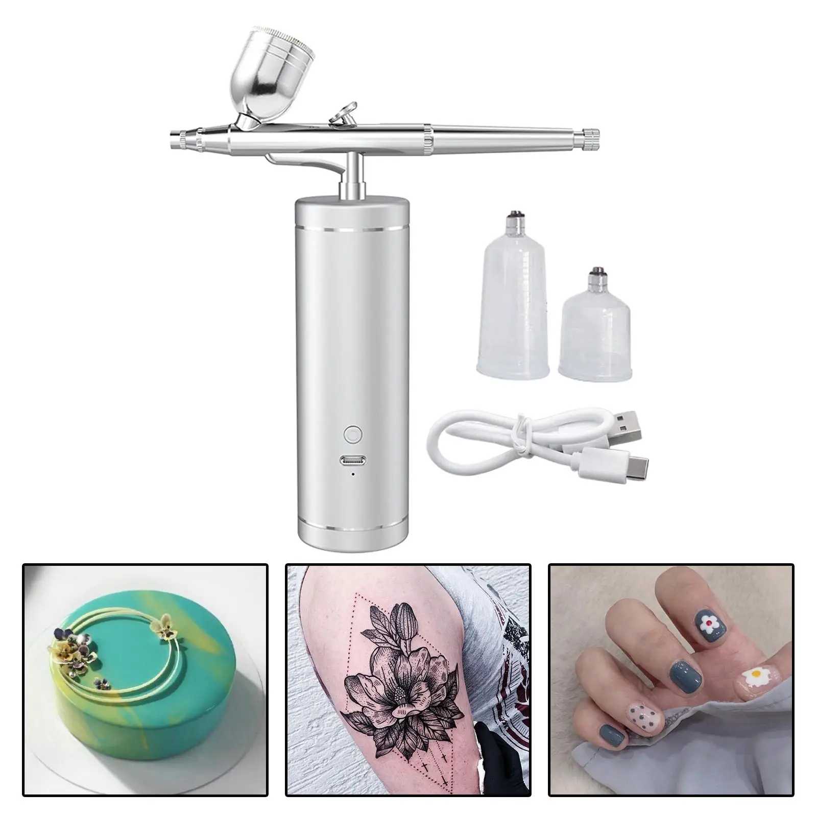 

Mini Air Compressor Airbrush Spray for Makeup, Hobby, Craft, Cake Decorating