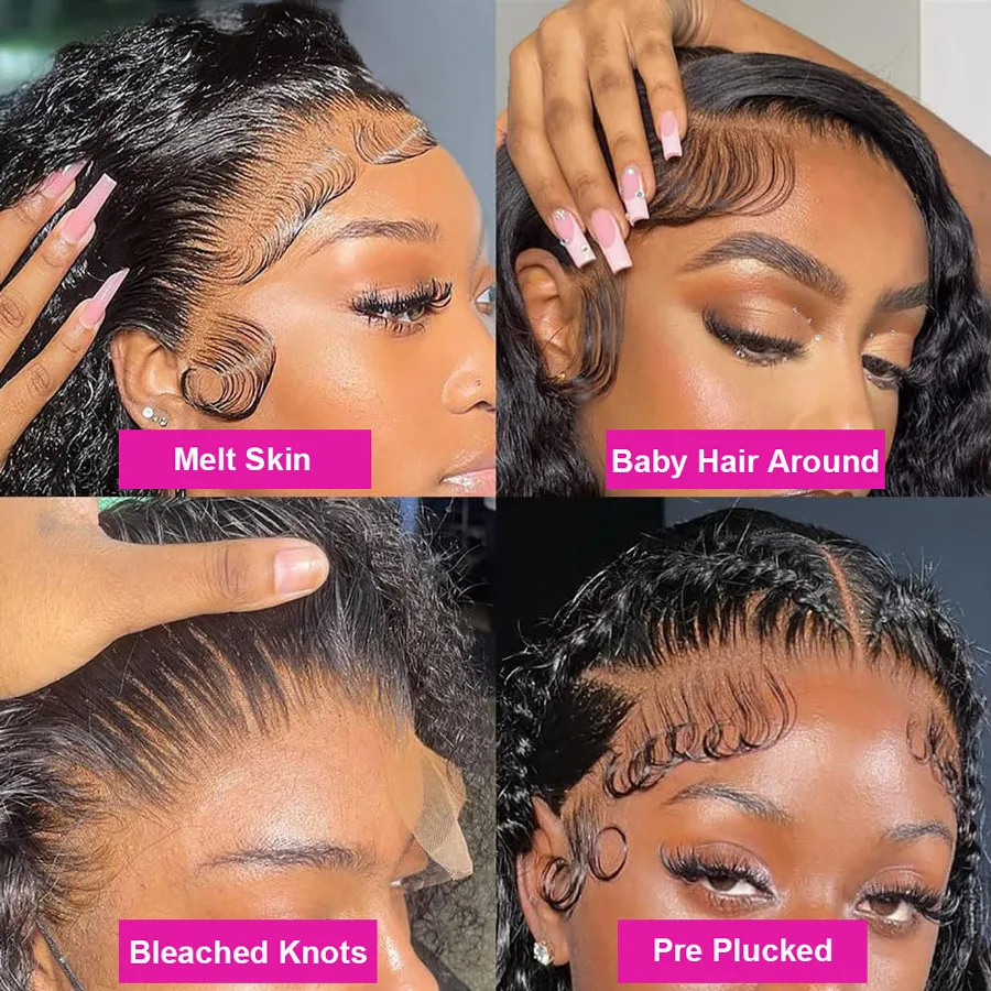 30 36인치 13x6 HD 레이스 프론트 내추럴 컬러 레미 100% 인모 가발 곱슬머리 가발 13x4 4x4 딥 웨이브 레이스 프론탈