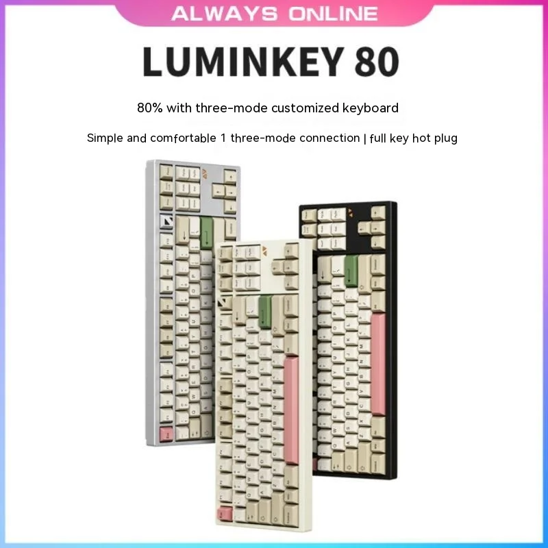 

Luminkey80 Wireless Mechanical Gamer Keyboard 3-mode Gasket Hot-swap Pbt Keycaps Keyboard Rgb Backlit Customize Game Keyboard