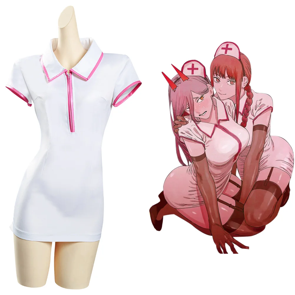 

Chainsaw Man Makima/Power Nurse Uniform Cosplay Costume Outfits Halloween Carnival Suit