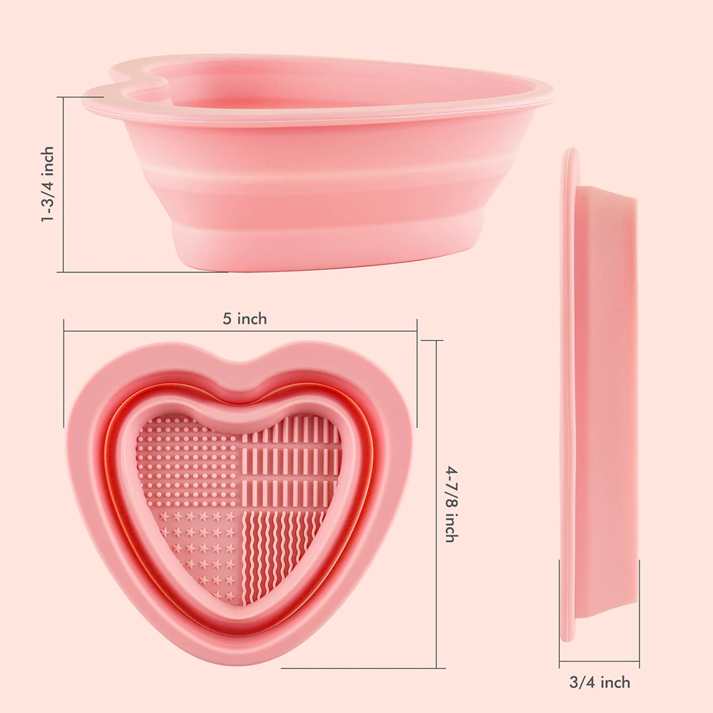 Handheld Silicone Brush Scrubber / Foldable Brush Cleaning Bowl Mat To Clean Blender Brushes A Lot Easier Brush Cleaning Palette
