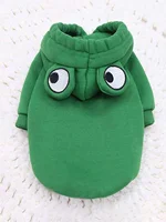 1PC Cute Frog Pet Sweater for Small and Medium Dogs - Green Dog Hoodie with Fun Design - Keep Your Pup Cozy and Stylish 2