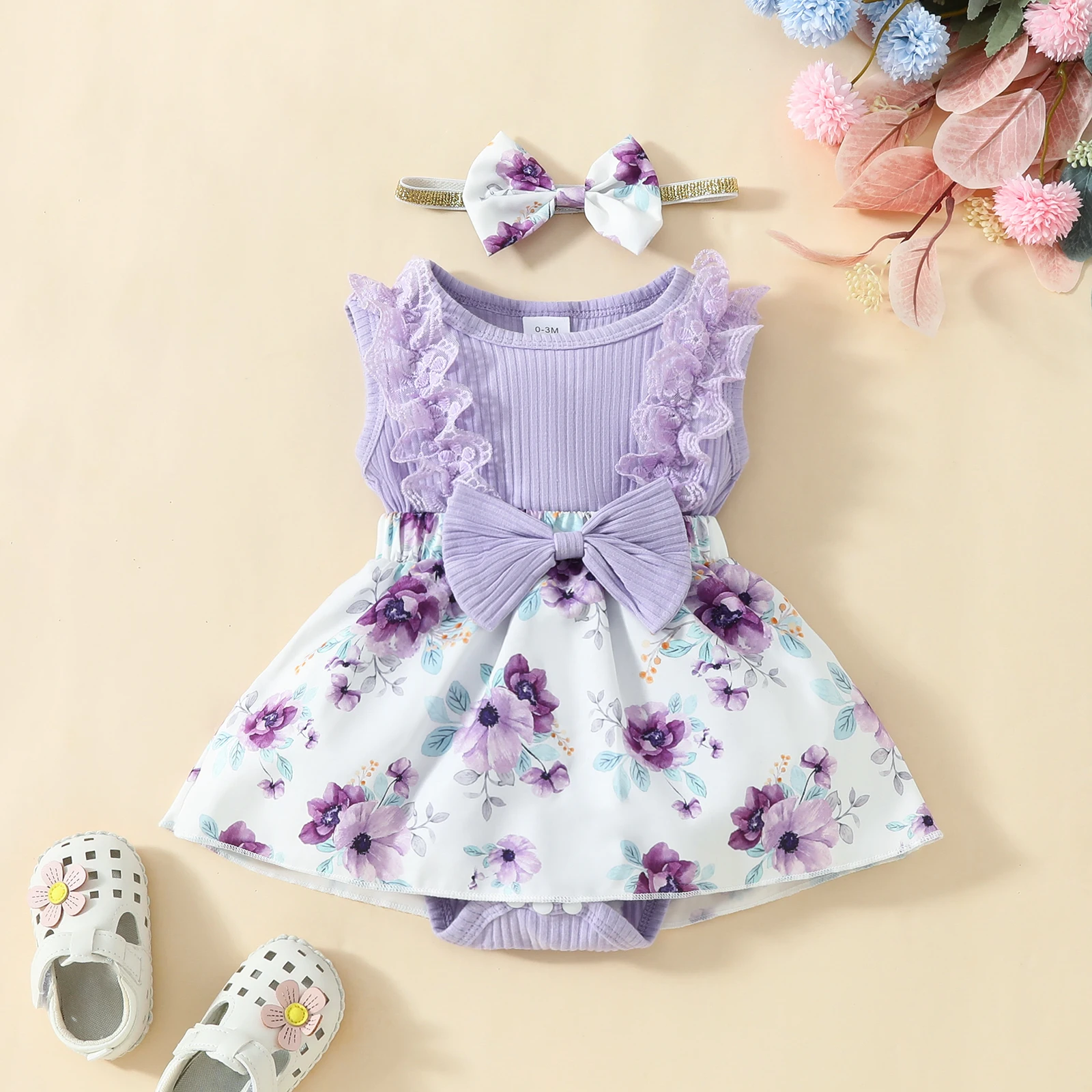 Baby Bodysuit Infant Casual Floral Pattern