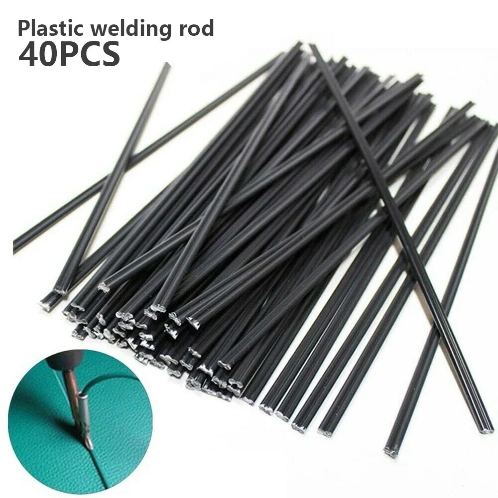 

40pcs 200mm Welding Rods Plastic Welding Strips Polypropylene Soldering Sticks Black Welding Solde Set for Welder Welding