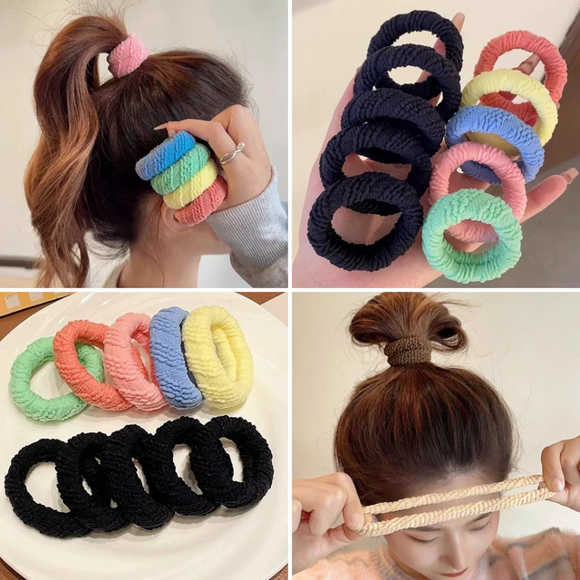 5Pcs/Set Thickened Women's Hair Ties High Horse Tail Hair Bands Rubber Bands Elastic Hair Ropes Durable Hair Ties Accessories