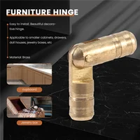 100 ชิ้นทองเหลืองปกปิดบานพับบาร์เรลเครื่องประดับไม้กล่องตู้ที่มองไม่เห็นบานพับเฟอร์นิเจอร์ 4X20mm - Hot 4