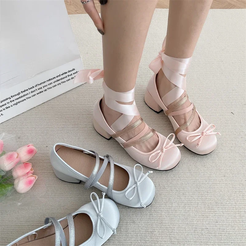 Women's Mary Jane high heels fashion party pumps elegant butterfly-knot shallow shoes mary jane shoes women pumps shoes