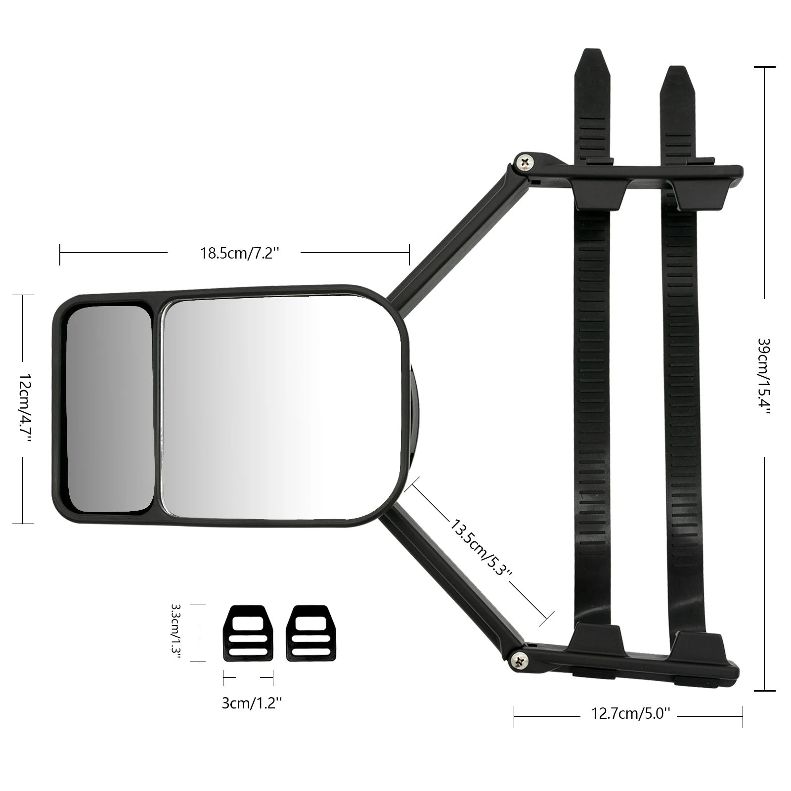 Clip on Car Towing Mirror Universal Caravan Trailer Convex Tow Mirrors