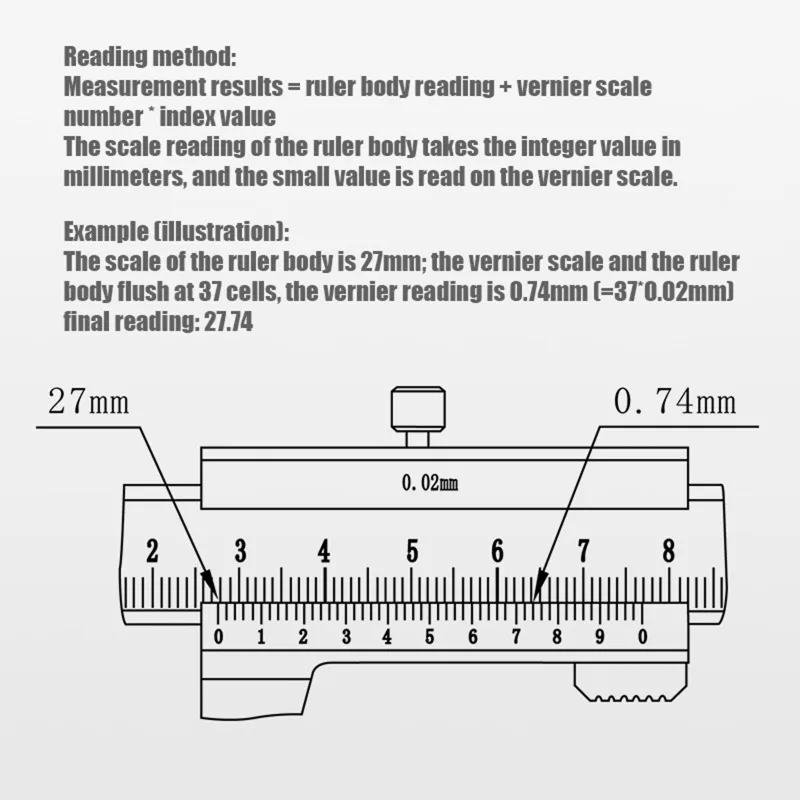 고정밀 버니어 캘리퍼스, 탄소강 체중계, 버니어 켈리퍼 목공 측정 도구, 0.02mm, 150mm, 200mm, 300mm, 1 개