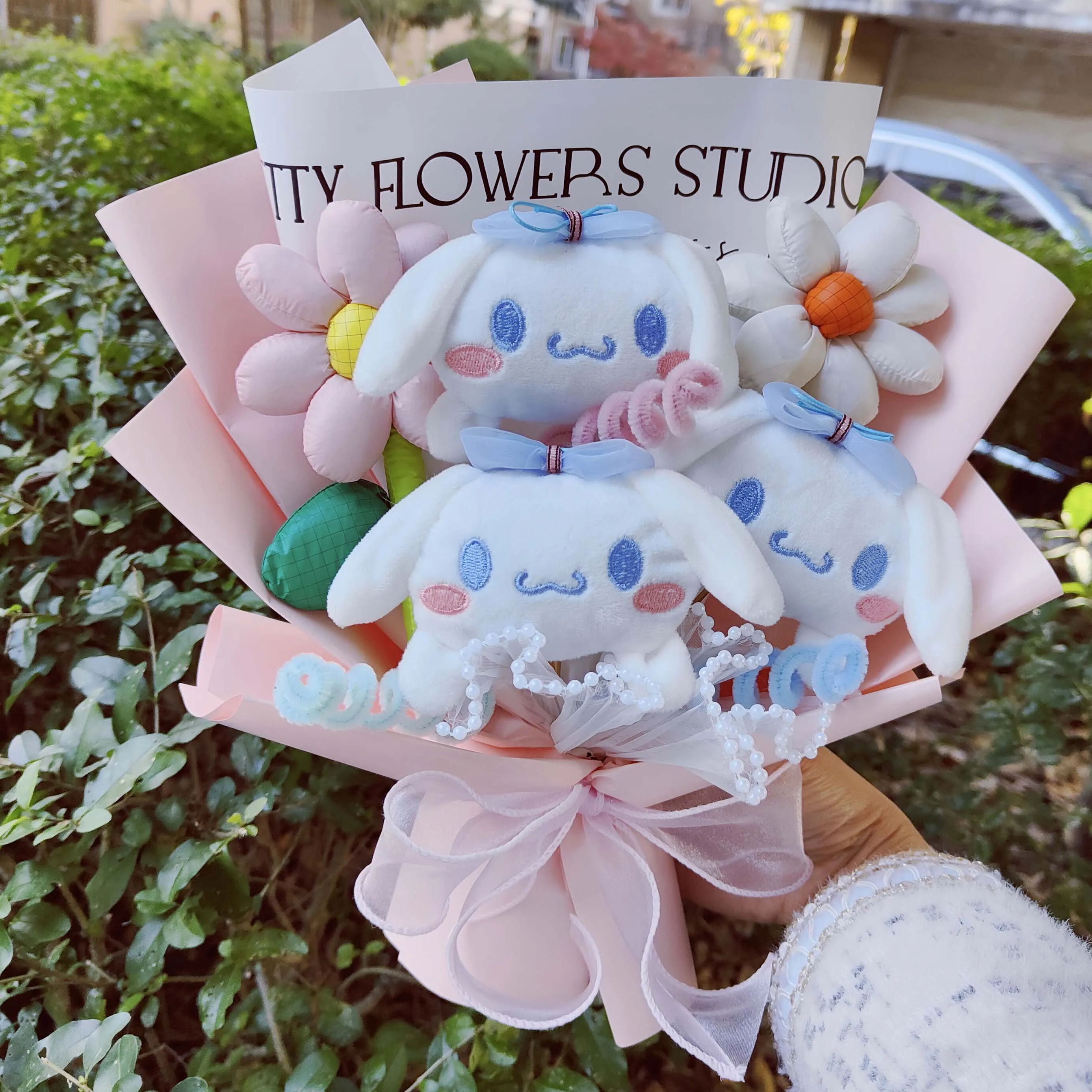 

Cartoon My Melody Kuromi Cinnamoroll Kt Cat Plush Doll Toy Sanrio Bouquet Gift Box Valentine's Day Christmas Graduation Gifts