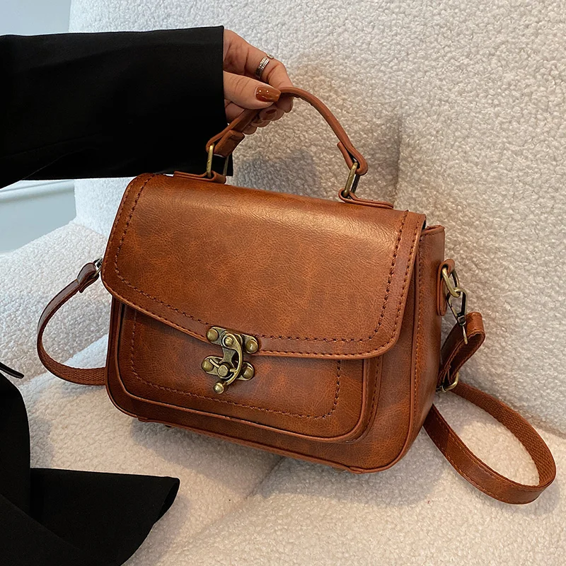 Sac à Main Femme Bandoulière Rigide - Toile PU - Style Vintage - Neuf Avec étiquettes