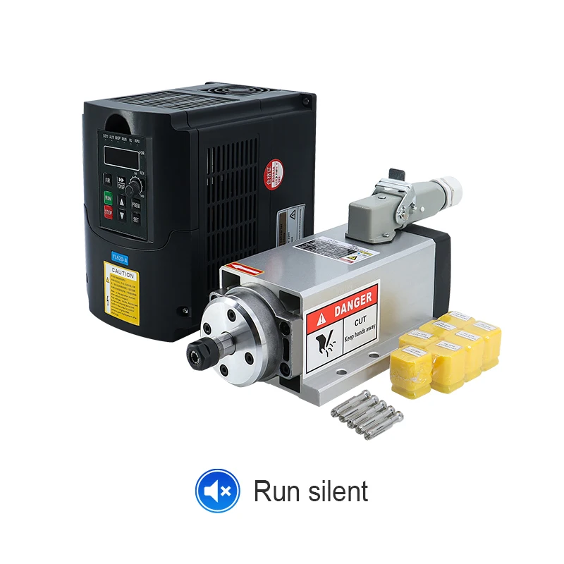 1.5kw 220v / 110v ER11 24000RPM 400HZ air cooled spindle YL620 inverter VFD Aviation plug CNC engraving milling machine Air Cooled Spindle Motor Spindle Set High Speed Motor